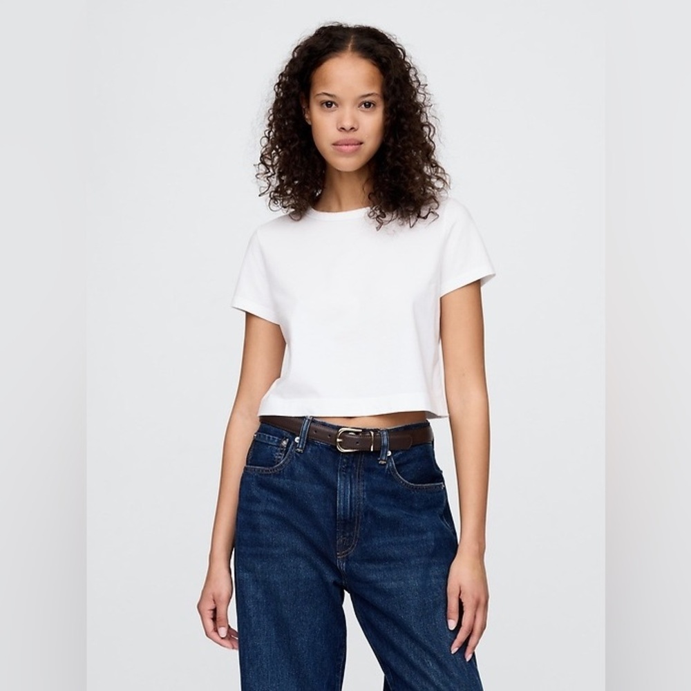 Cotton Jersey Cropped T-Shirt